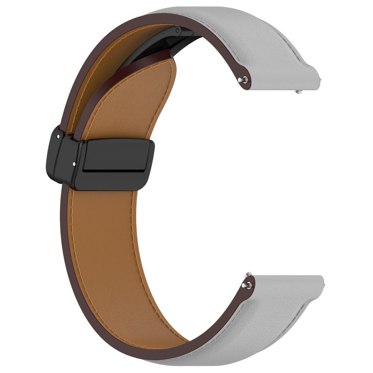 Vildt Godt Ægte Læder Universal Rem passer til Samsung Smartwatch - Sølv#serie_7