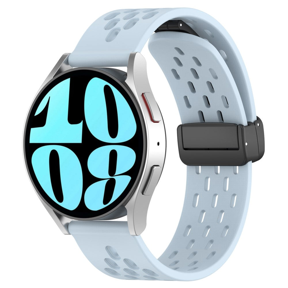 Helt Vildt Cool Metal Og Silikone Universal Rem passer til Smartwatch - Blå#serie_10