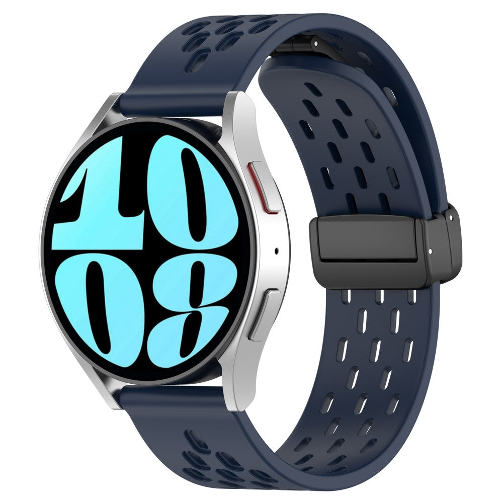Helt Vildt Cool Metal Og Silikone Universal Rem passer til Smartwatch - Blå#serie_16