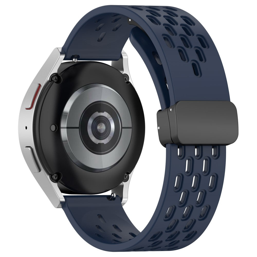Helt Vildt Cool Metal Og Silikone Universal Rem passer til Smartwatch - Blå#serie_16