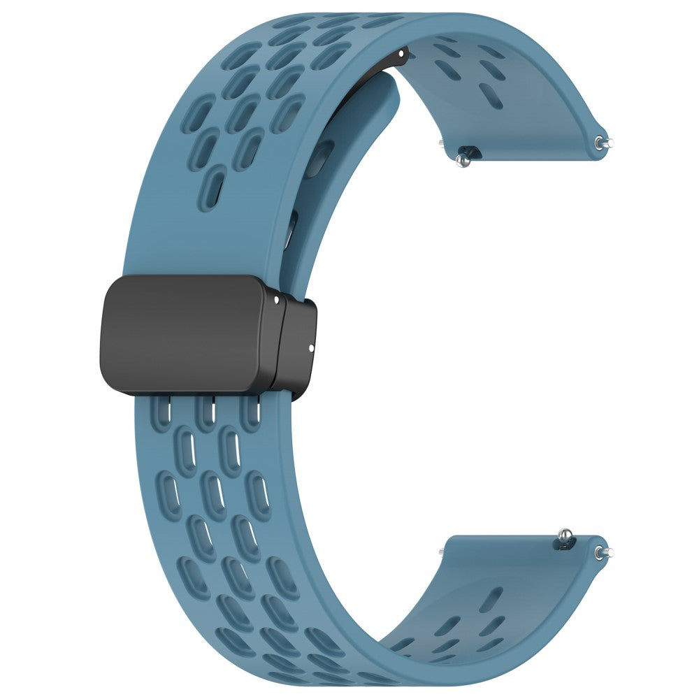 Helt Vildt Cool Metal Og Silikone Universal Rem passer til Smartwatch - Blå#serie_4