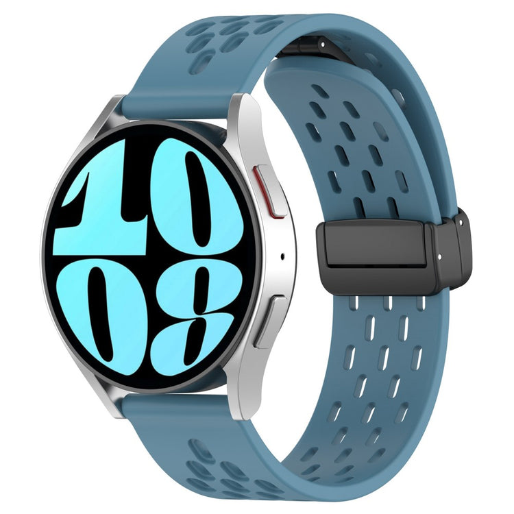 Helt Vildt Cool Metal Og Silikone Universal Rem passer til Smartwatch - Blå#serie_4