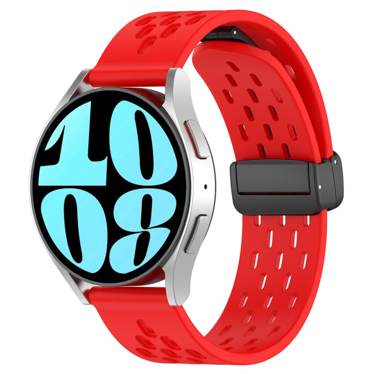 Helt Vildt Cool Metal Og Silikone Universal Rem passer til Smartwatch - Rød#serie_5