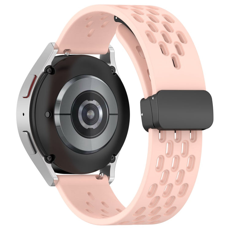 Helt Vildt Cool Metal Og Silikone Universal Rem passer til Smartwatch - Pink#serie_8