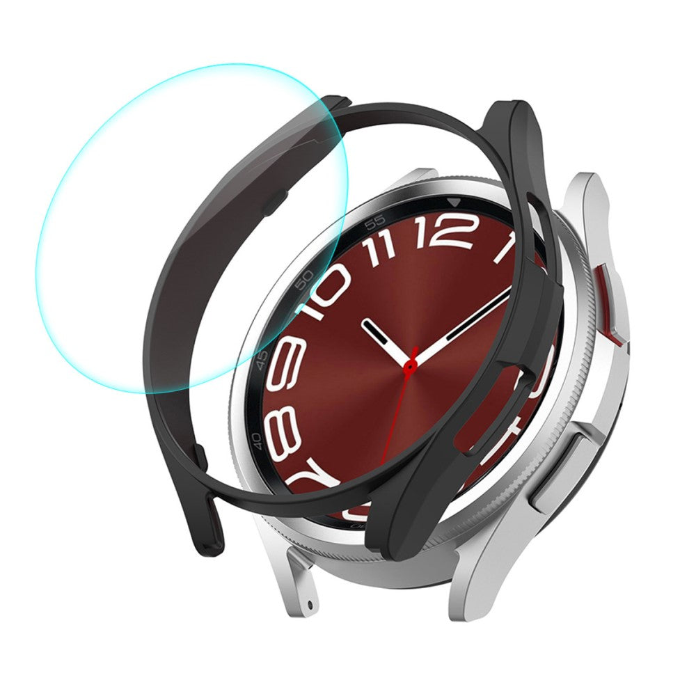 HAT PRINCE electroplated cover with tempered glass for Samsung Galaxy Watch 6 Classic (47mm) - Black#serie_1