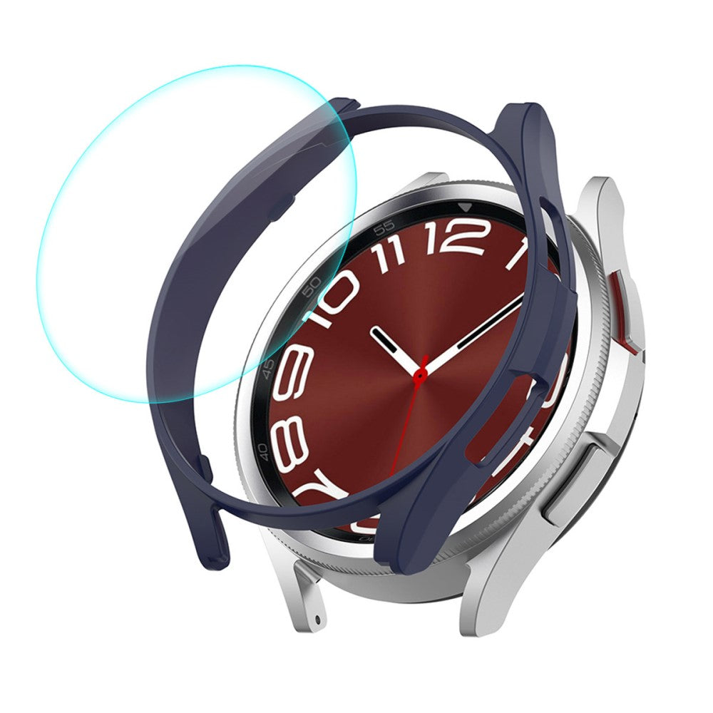 HAT PRINCE electroplated cover with tempered glass for Samsung Galaxy Watch 6 Classic (47mm) - Dark Blue#serie_5