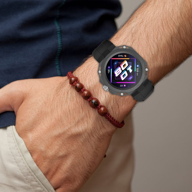 Rigtigt Fint Silikone Rem passer til Huawei Watch GT Cyber - Sort#serie_9