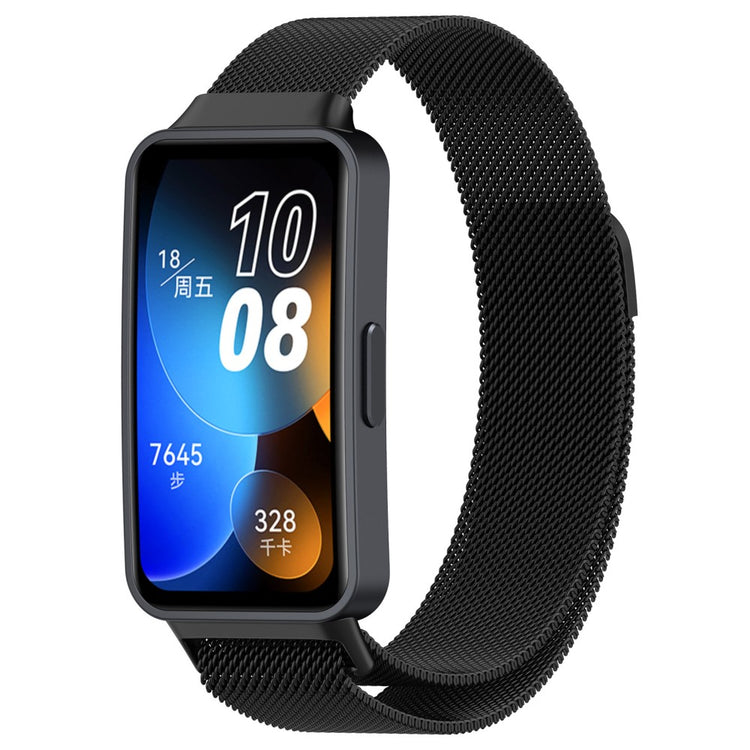 Fantastisk Metal Rem passer til Huawei Band 8 - Sort#serie_8