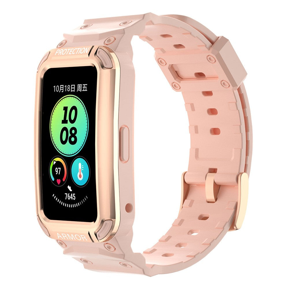 Nydelig Plastik Og Silikone Universal Rem passer til Huawei Smartwatch - Pink#serie_3