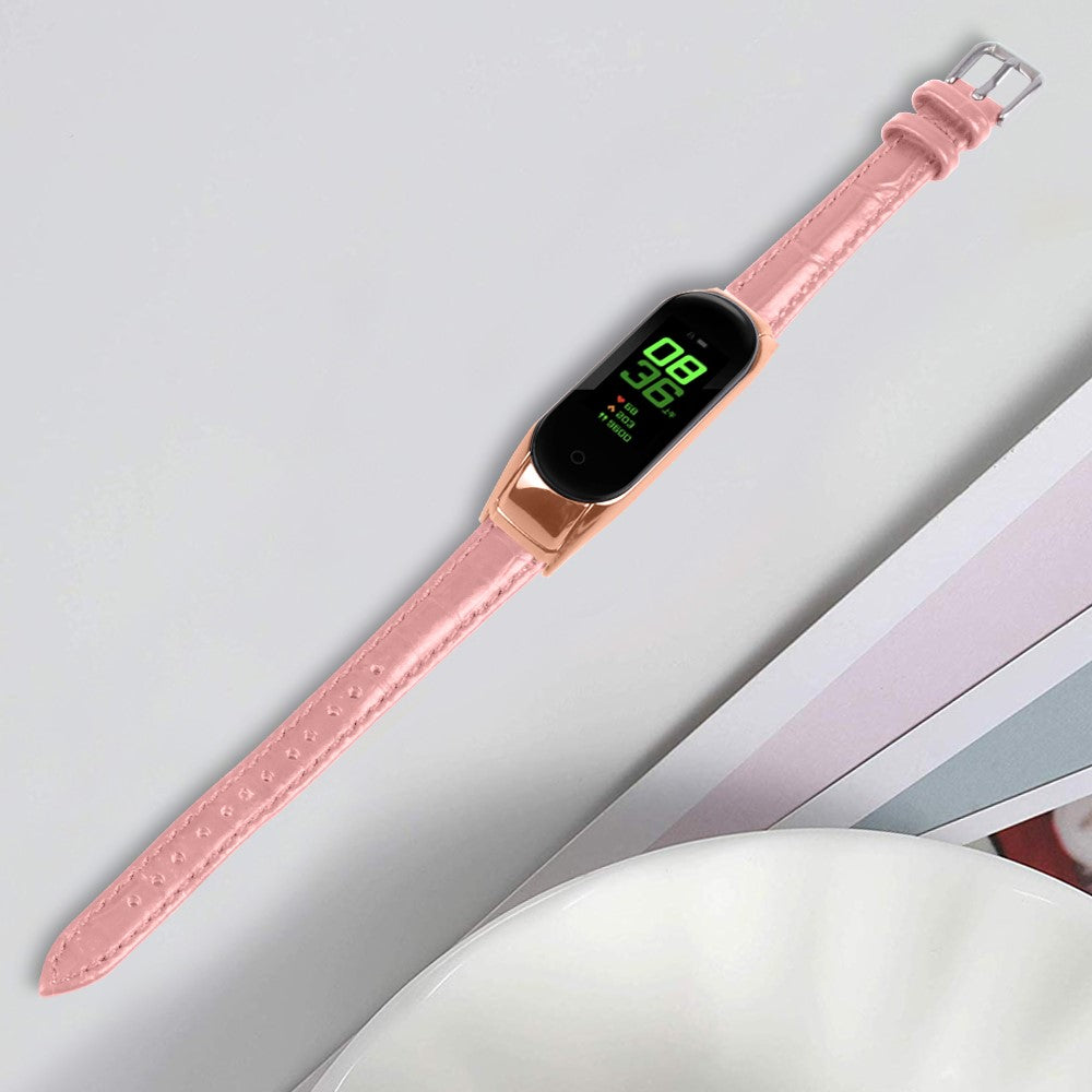 Mega Cool Ægte Læder Rem passer til Xiaomi Smart Band 8 - Pink#serie_2