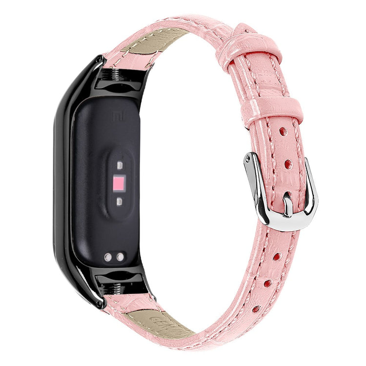 Rigtigt Kønt Ægte Læder Rem passer til Xiaomi Smart Band 8 - Pink#serie_2