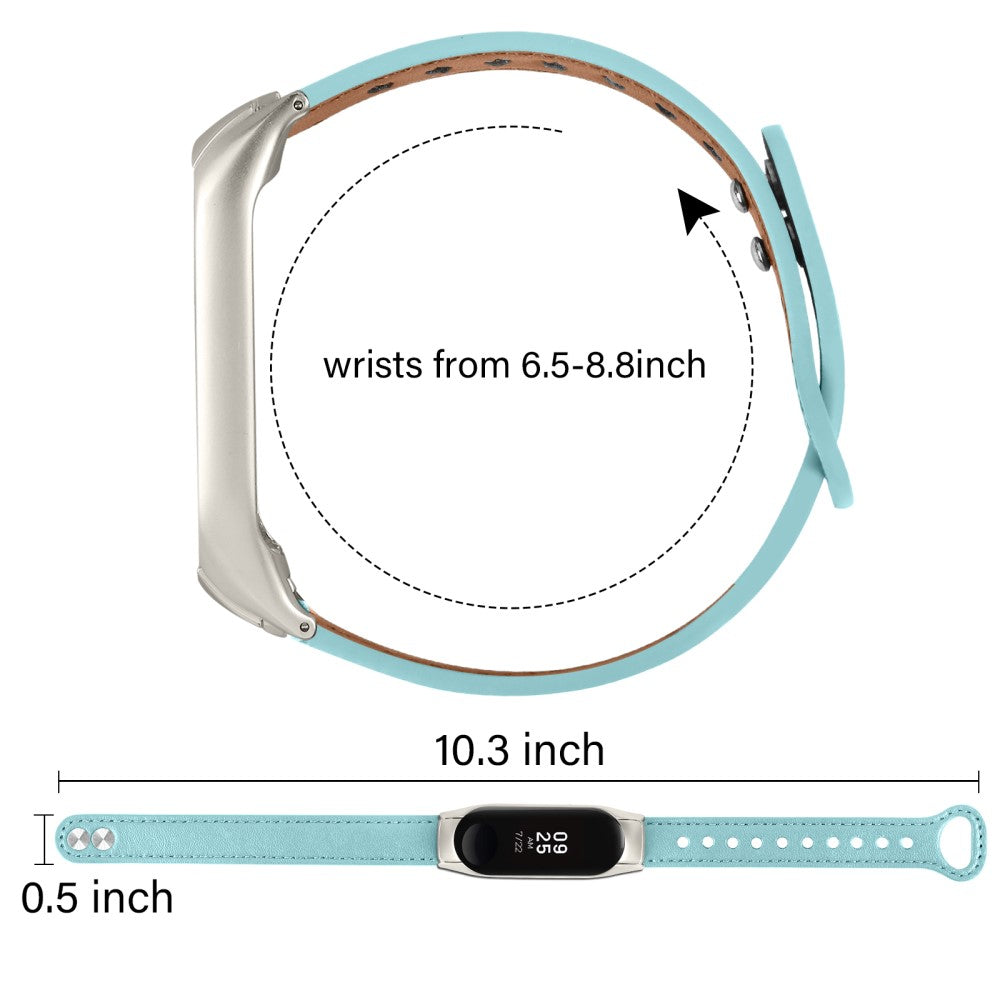 Mega Komfortabel Ægte Læder Rem passer til Xiaomi Smart Band 8 - Blå#serie_10