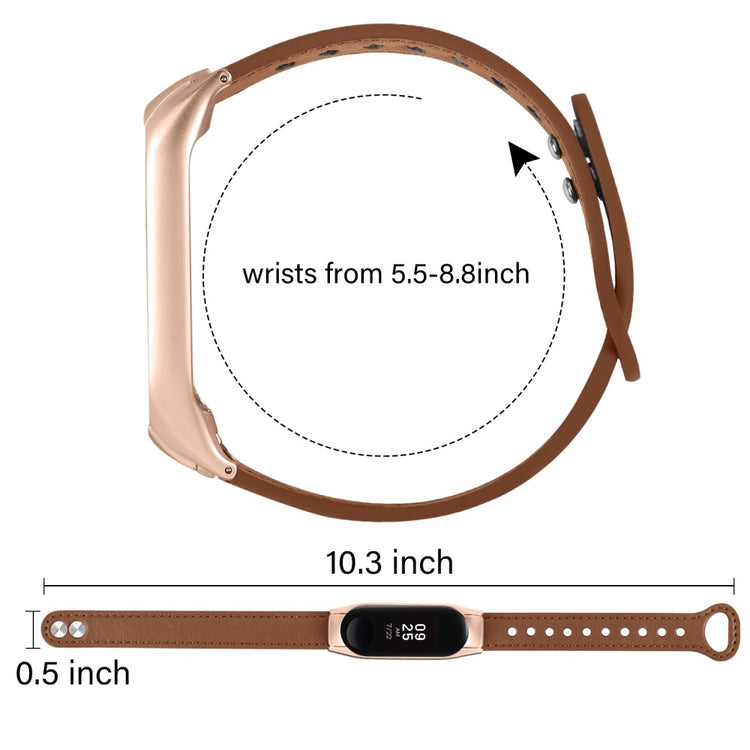 Mega Nydelig Ægte Læder Rem passer til Xiaomi Smart Band 8 - Brun#serie_11