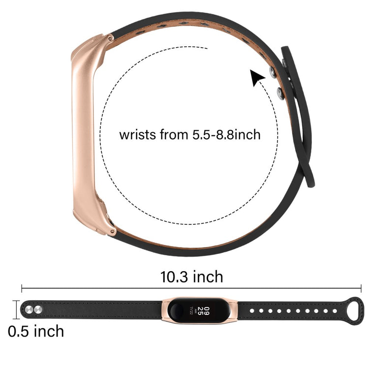 Mega Nydelig Ægte Læder Rem passer til Xiaomi Smart Band 8 - Sort#serie_2