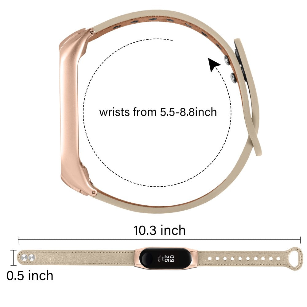 Mega Nydelig Ægte Læder Rem passer til Xiaomi Smart Band 8 - Brun#serie_3
