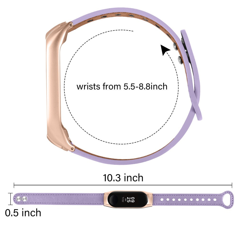 Mega Nydelig Ægte Læder Rem passer til Xiaomi Smart Band 8 - Lilla#serie_6