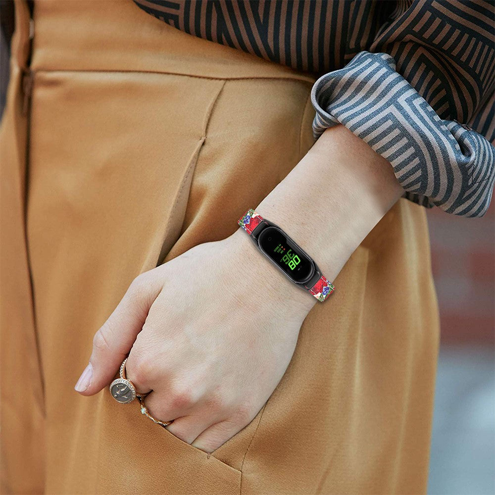 Mega Hårdfør Ægte Læder Rem passer til Xiaomi Smart Band 8 - Flerfarvet#serie_14