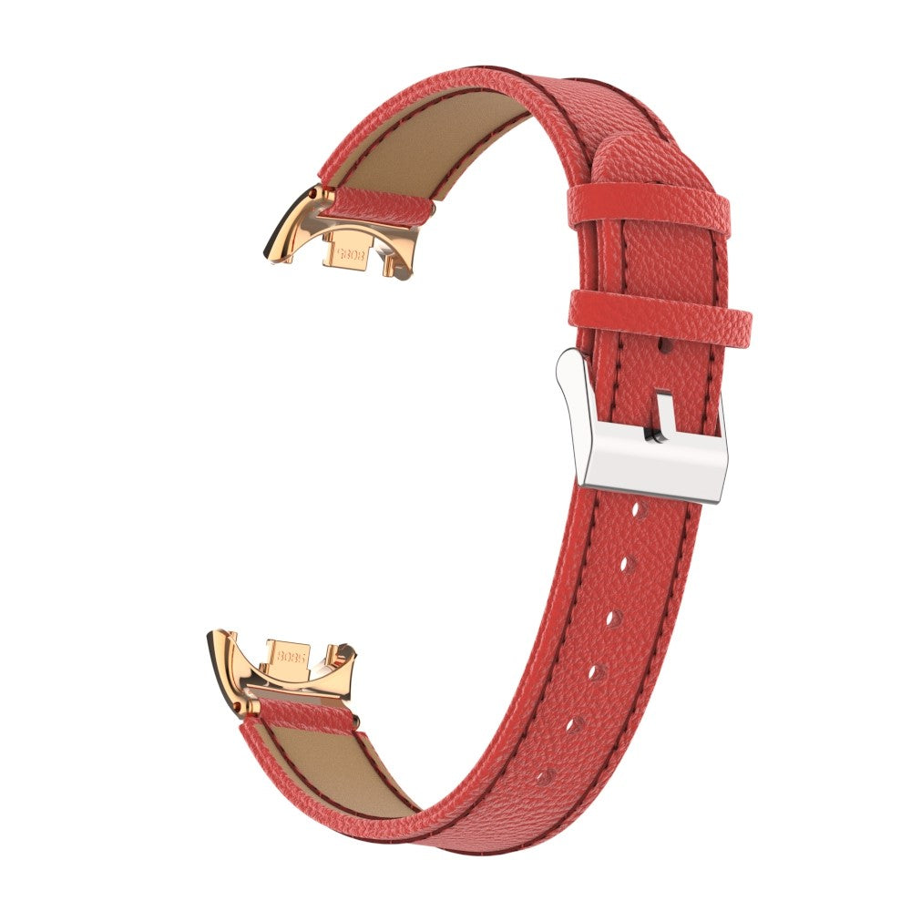 Rigtigt Fed Ægte læder Cover passer til Xiaomi Smart Band 8 - Rød#serie_5