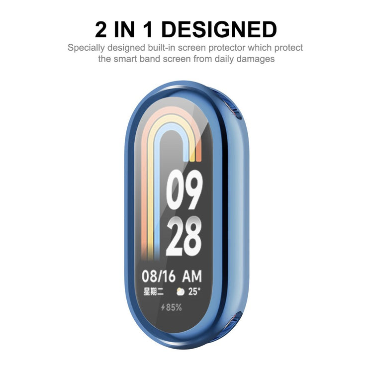 Super Pænt Silikone Cover passer til Xiaomi Smart Band 8 - Blå#serie_1