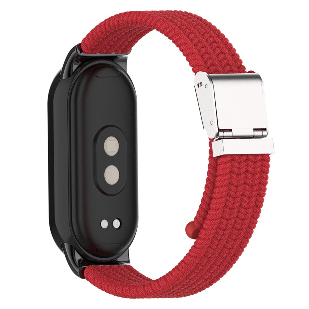 Meget Pænt Metal Og Nylon Rem passer til Xiaomi Smart Band 8 - Rød#serie_16