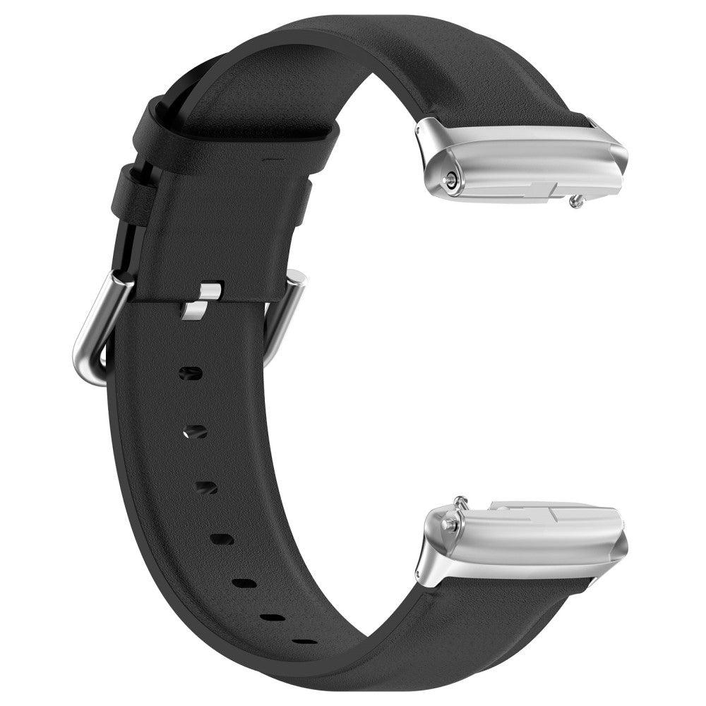 Ægte Læder Og Metal Universal Rem passer til Xiaomi Redmi Watch 3 Active / Xiaomi Mi Watch Lite 3 - Sort#serie_1