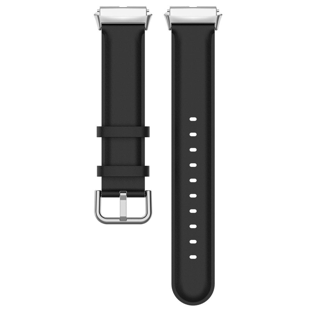 Ægte Læder Og Metal Universal Rem passer til Xiaomi Redmi Watch 3 Active / Xiaomi Mi Watch Lite 3 - Sort#serie_1