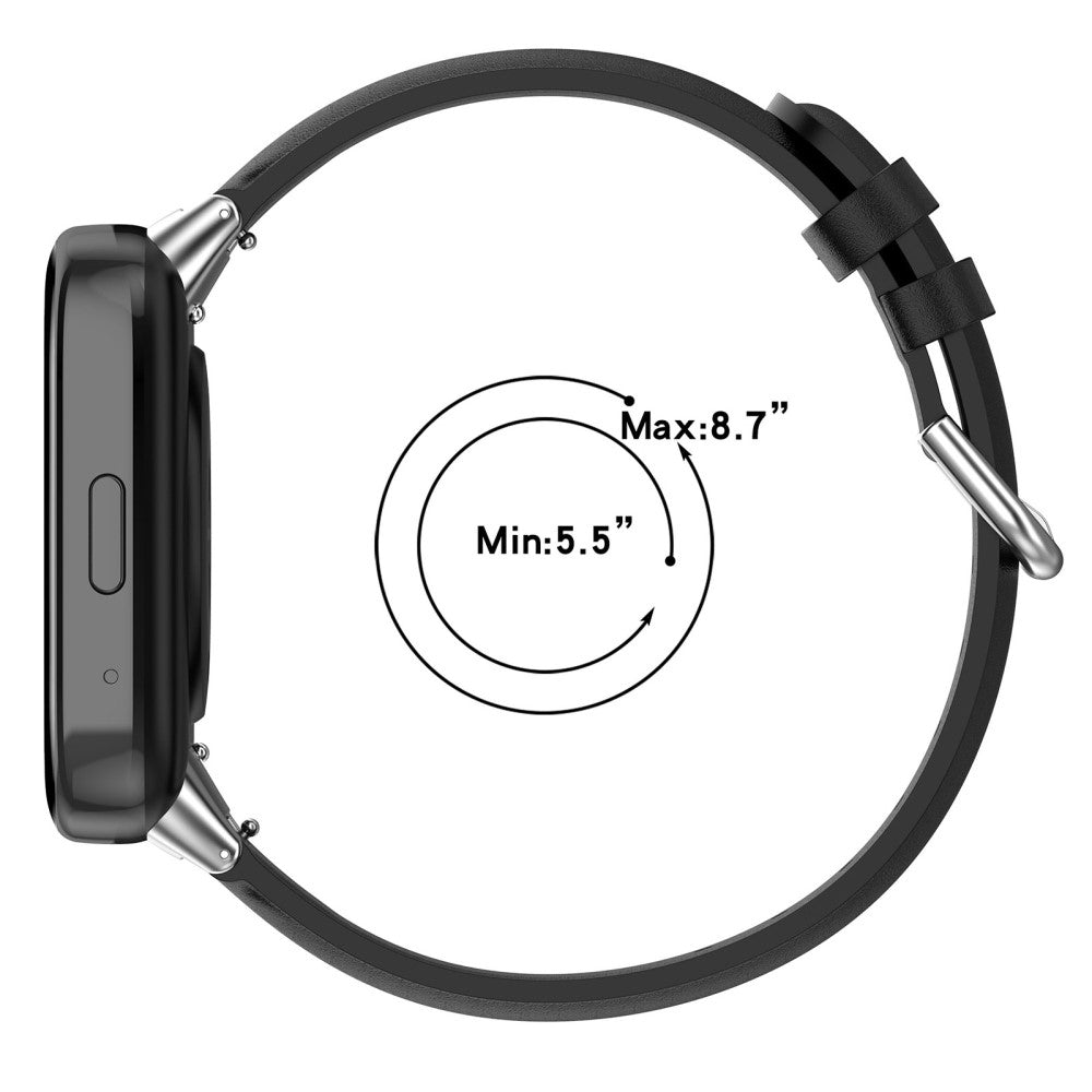 Ægte Læder Og Metal Universal Rem passer til Xiaomi Redmi Watch 3 Active / Xiaomi Mi Watch Lite 3 - Sølv#serie_4