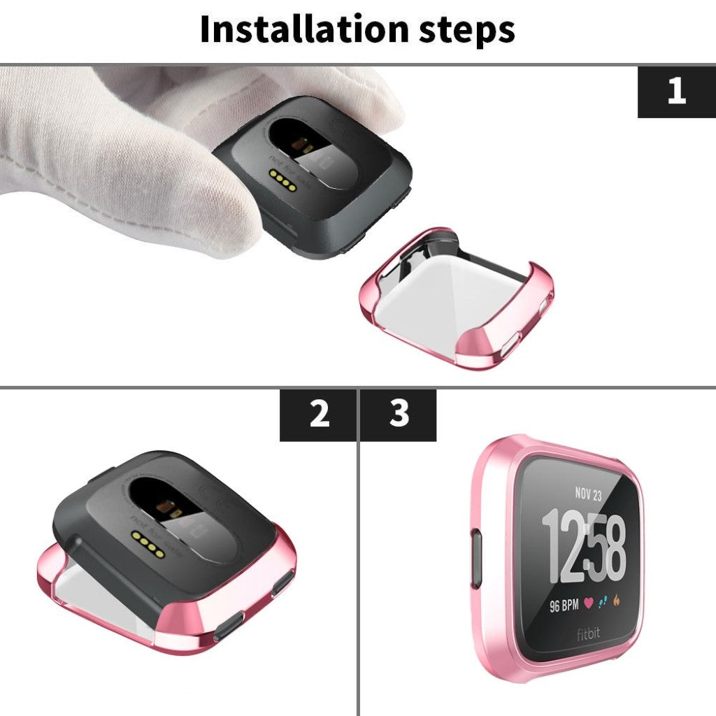 Godt Fitbit Versa Silikone Cover - Pink#serie_4