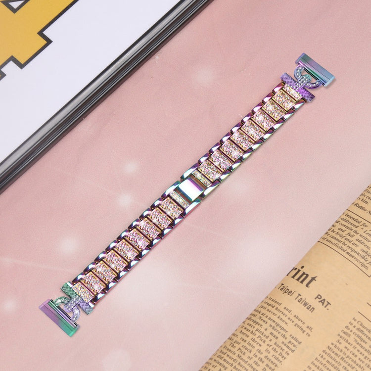 Metal Og Rhinsten Universal Rem passer til Fitbit Sense 1 / Fitbit Versa 3 - Flerfarvet#serie_3