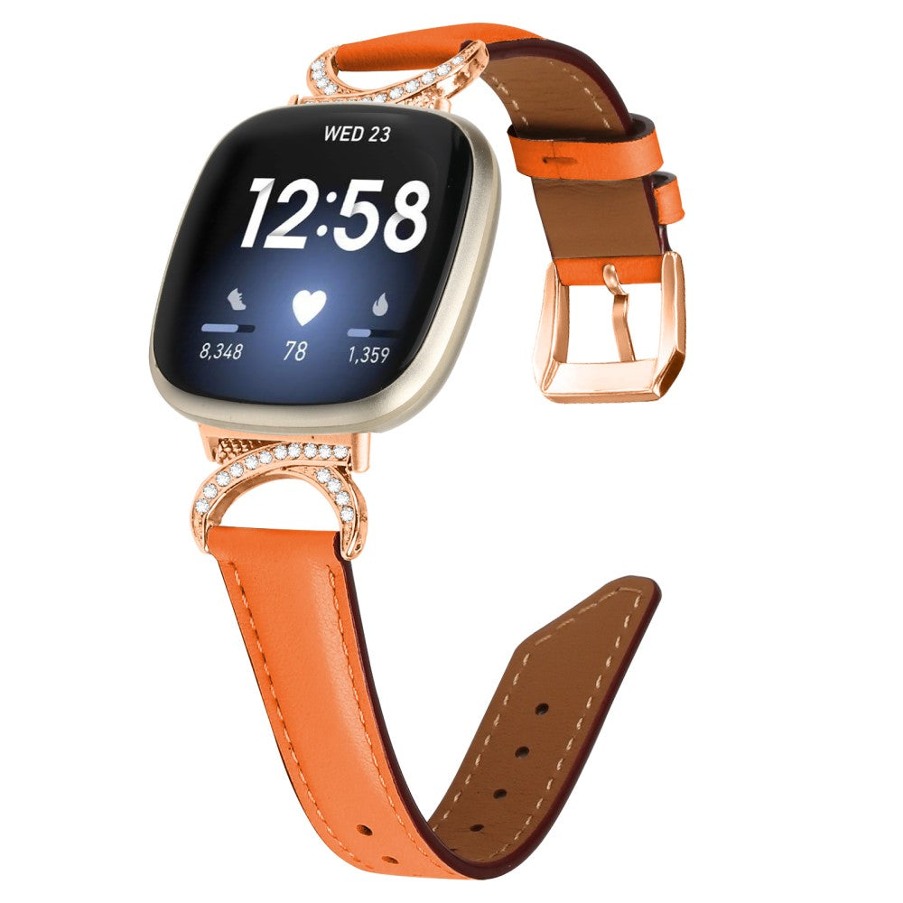 Helt Vildt Flot Kunstlæder Universal Rem passer til Fitbit Smartwatch - Orange#serie_1