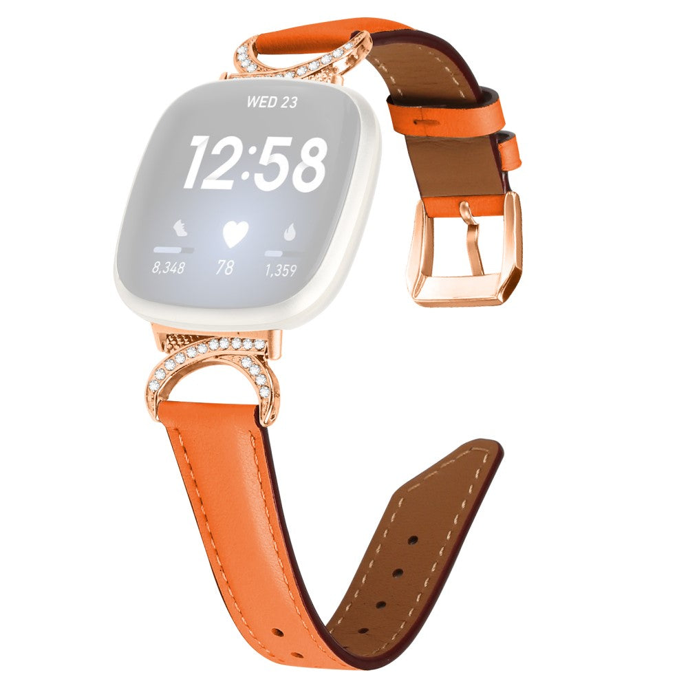 Helt Vildt Flot Kunstlæder Universal Rem passer til Fitbit Smartwatch - Orange#serie_1