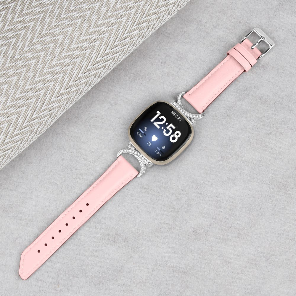 Super Godt Kunstlæder Universal Rem passer til Fitbit Smartwatch - Pink#serie_2