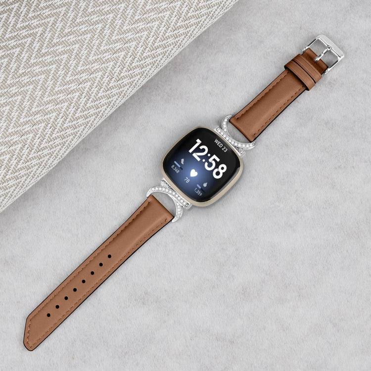 Super Godt Kunstlæder Universal Rem passer til Fitbit Smartwatch - Brun#serie_6