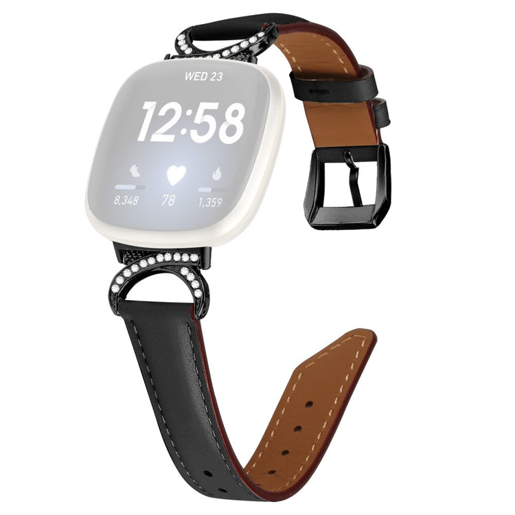 Komfortabel Kunstlæder Universal Rem passer til Fitbit Smartwatch - Sort#serie_3