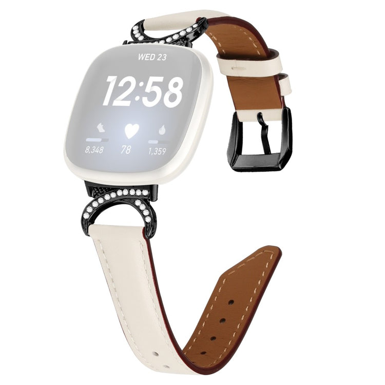 Komfortabel Kunstlæder Universal Rem passer til Fitbit Smartwatch - Hvid#serie_5