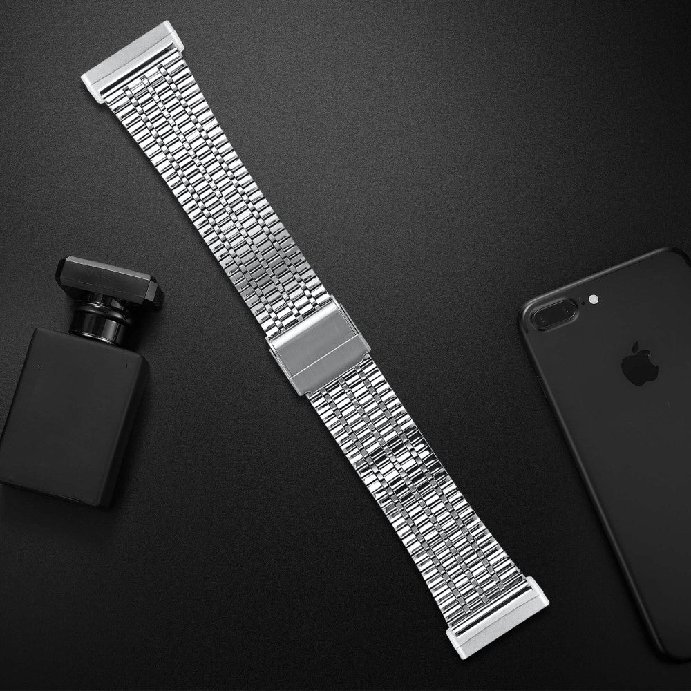 Solid Metal Universal Rem passer til Fitbit Sense 2 / Fitbit Versa 4 - Sølv#serie_2