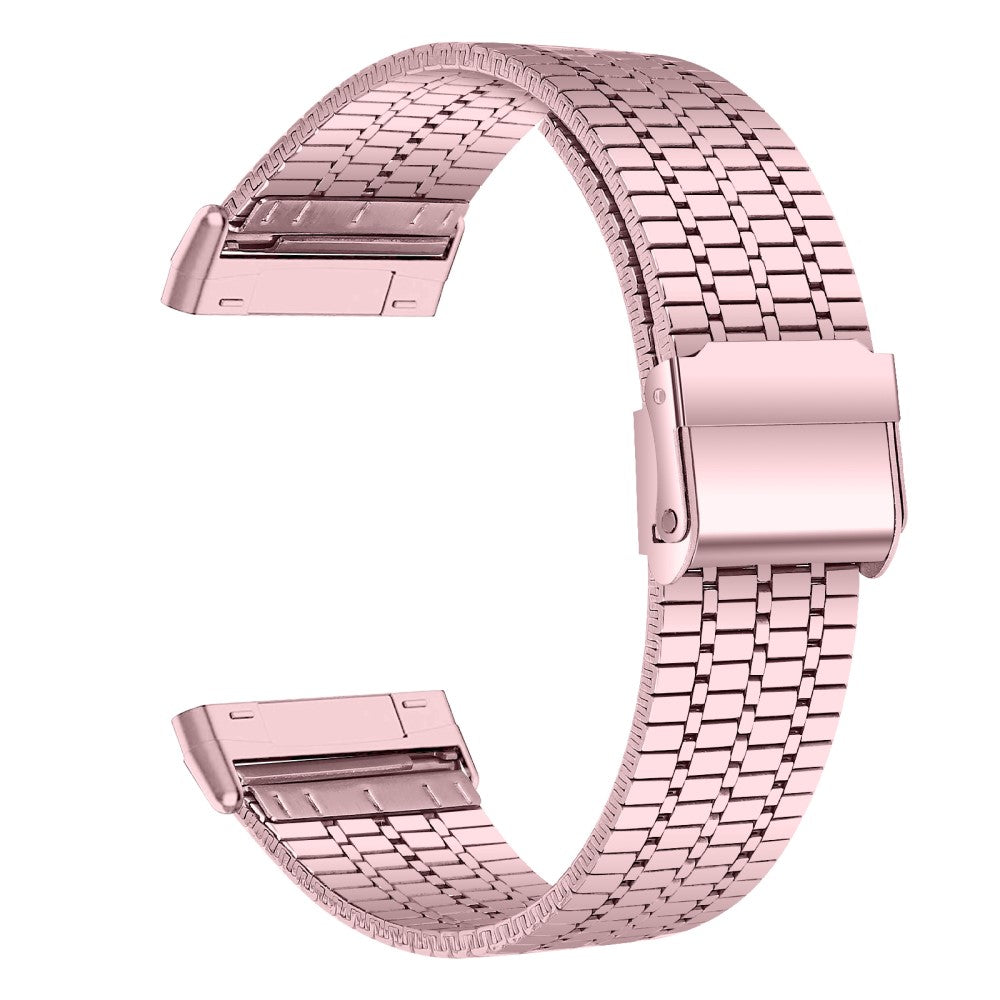 Solid Metal Universal Rem passer til Fitbit Sense 2 / Fitbit Versa 4 - Pink#serie_4