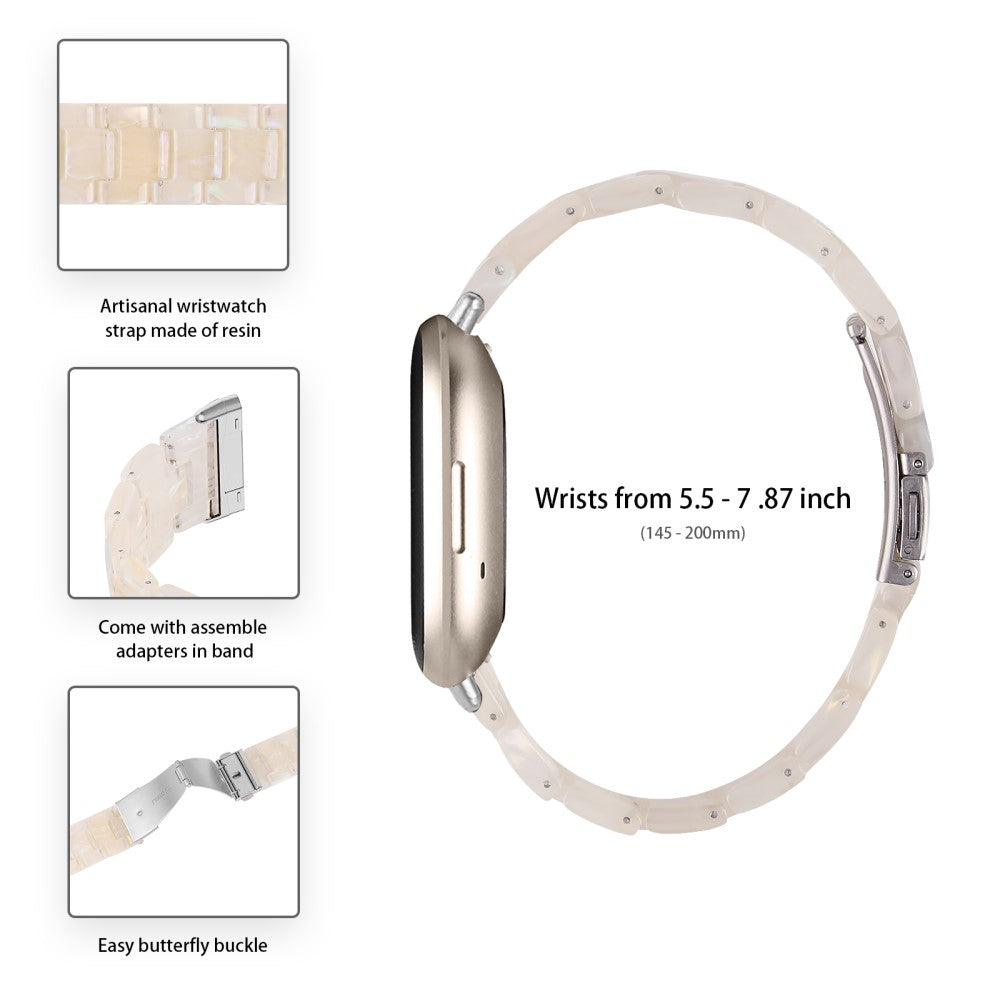 Fint Plastik Universal Rem passer til Fitbit Sense 2 / Fitbit Versa 4 - Hvid#serie_10