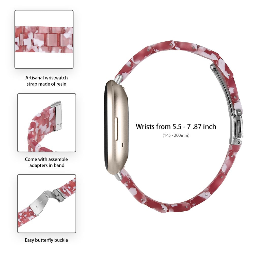 Fint Plastik Universal Rem passer til Fitbit Sense 2 / Fitbit Versa 4 - Rød#serie_4