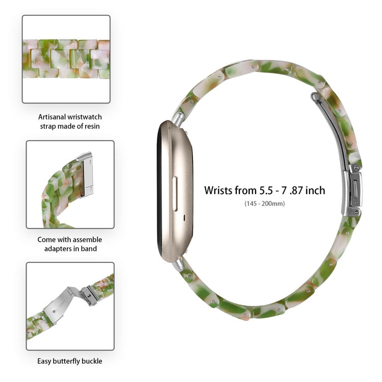 Fint Plastik Universal Rem passer til Fitbit Sense 2 / Fitbit Versa 4 - Grøn#serie_7