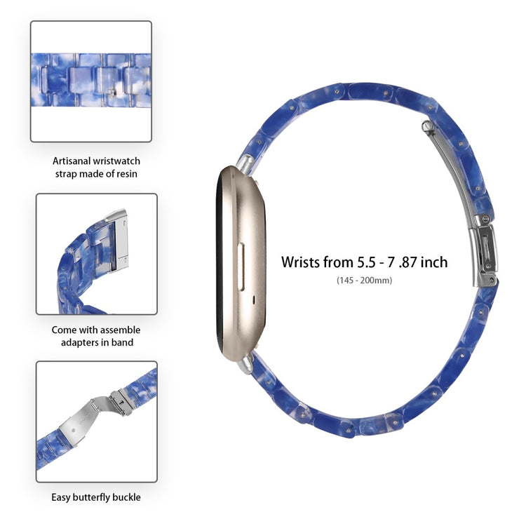 Fint Plastik Universal Rem passer til Fitbit Sense 2 / Fitbit Versa 4 - Blå#serie_9