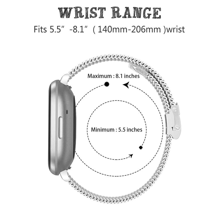 Udsøgt Metal Universal Rem passer til Fitbit Sense 2 / Fitbit Versa 4 - Sølv#serie_091