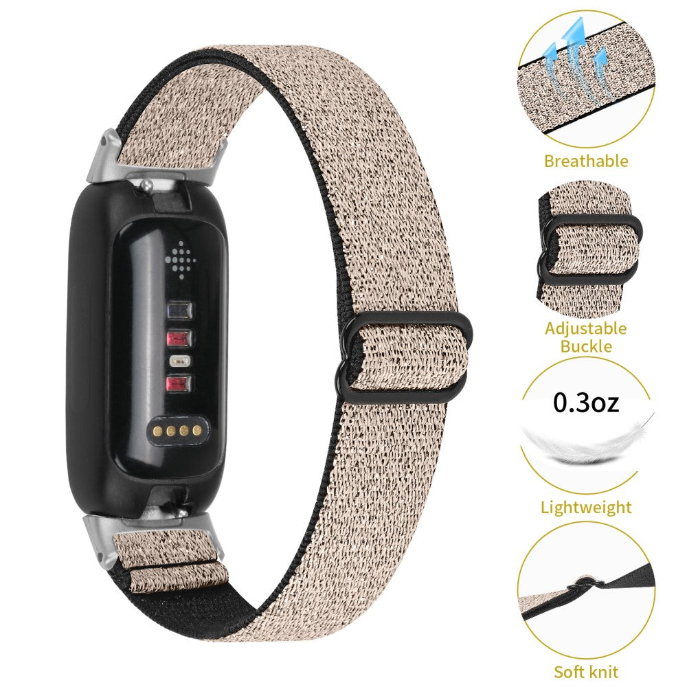 Cool Metal Og Nylon Rem passer til Fitbit Inspire 3 - Beige#serie_10