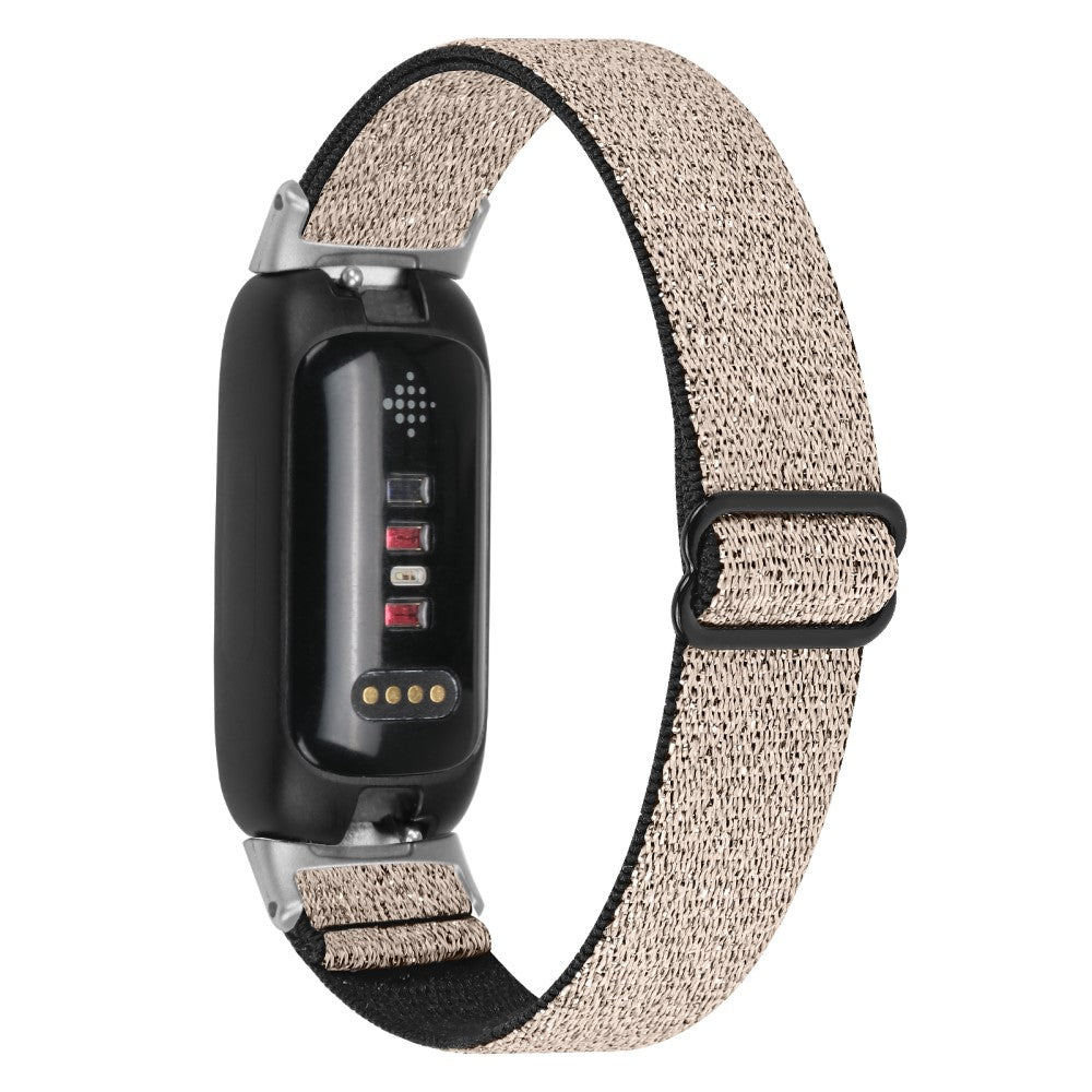 Cool Metal Og Nylon Rem passer til Fitbit Inspire 3 - Beige#serie_10