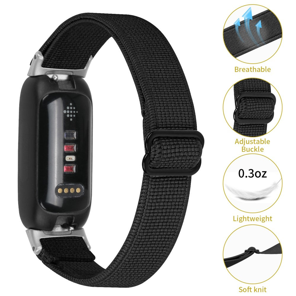 Cool Metal Og Nylon Rem passer til Fitbit Inspire 3 - Sort#serie_4