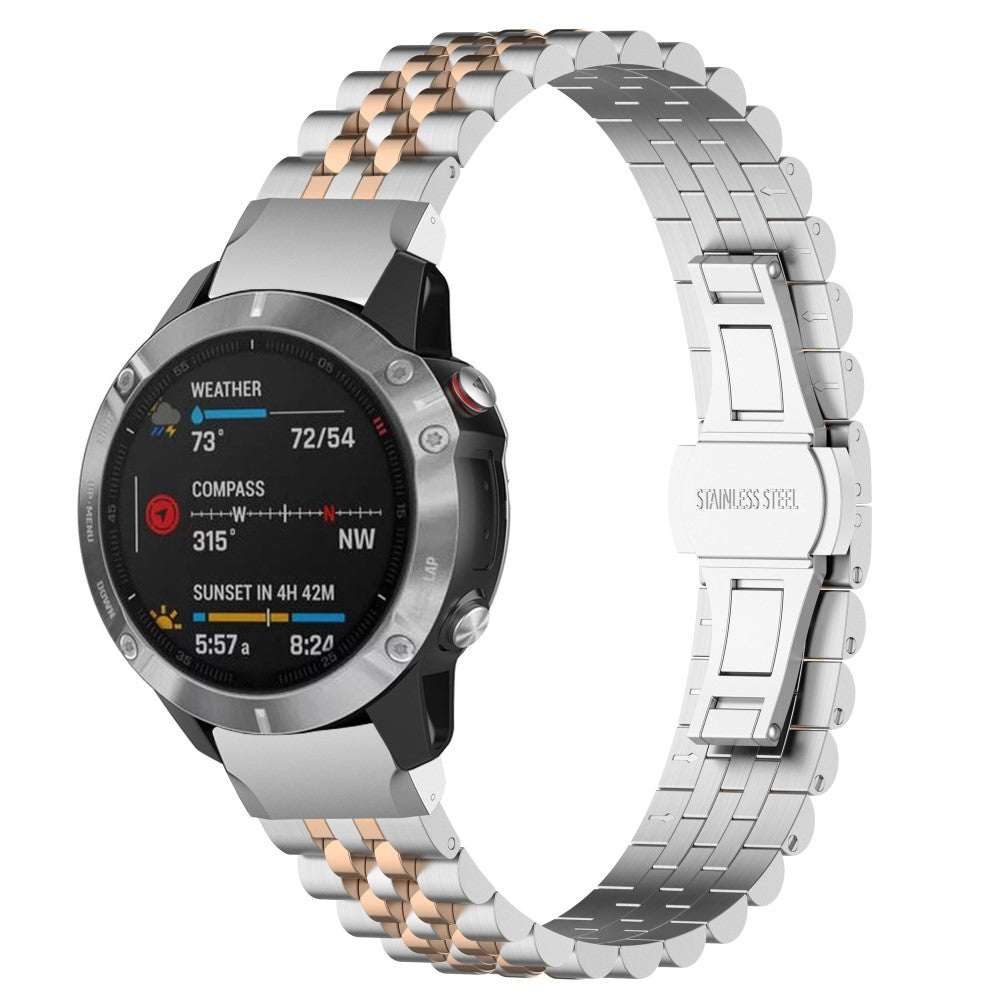 Super Fed Metal Universal Rem passer til Garmin Smartwatch - Sølv#serie_9