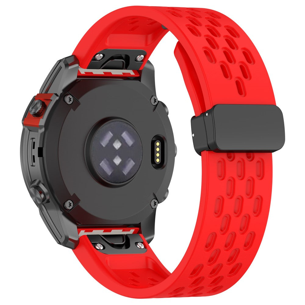 Super Smuk Metal Og Silikone Universal Rem passer til Smartwatch - Rød#serie_4