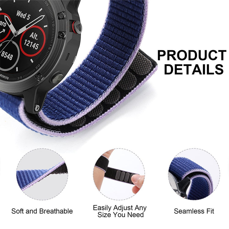Superflot Nylon Universal Rem passer til Smartwatch - Blå#serie_1