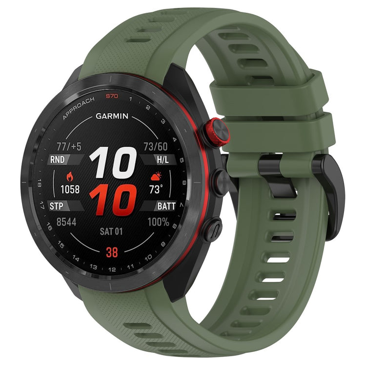 Metal Og Silikone Universal Rem passer til Garmin Approach S70 (42mm) / Garmin Approach S70 Series - Grøn#serie_2