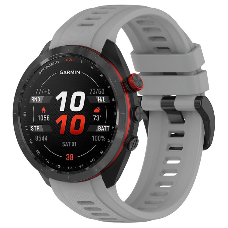 Metal Og Silikone Universal Rem passer til Garmin Approach S70 (42mm) / Garmin Approach S70 Series - Sølv#serie_8